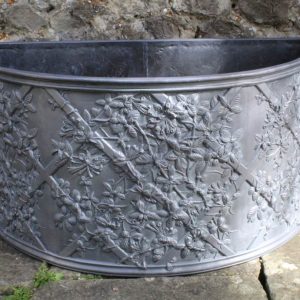 HONEYSUCKLE BLOSSOM DEMI-LUNE LEAD PLANTER