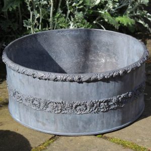 CORNUCOPIA LARGE ROUND LEAD PLANTER