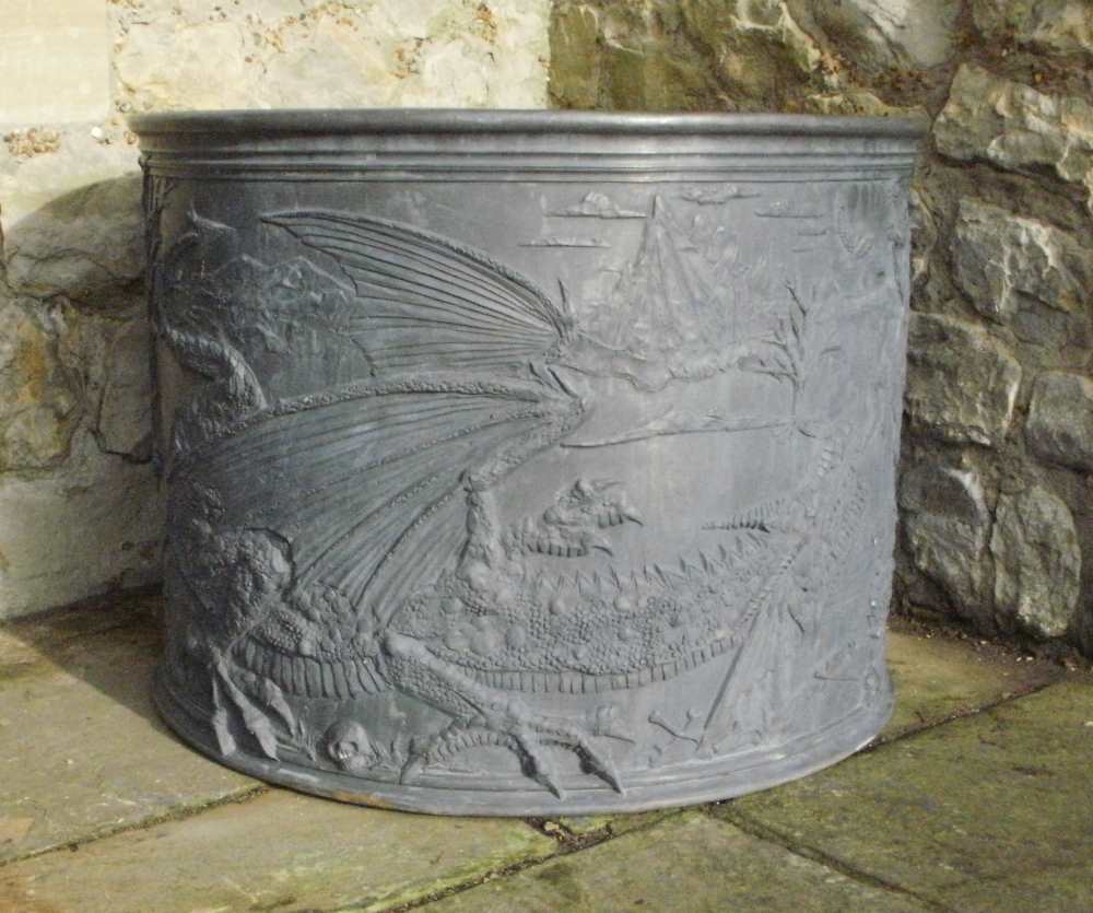 SAINT GEORGE AND THE DRAGON ROUND LEAD CISTERN - Image 3