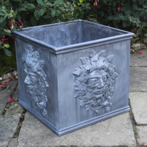 HAWTHORN GREEN MAN LEAD PLANTER