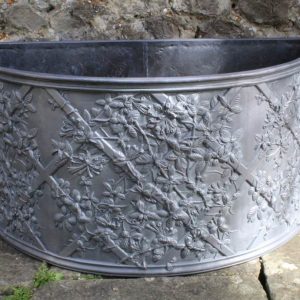 HONEYSUCKLE BLOSSOM DEMI-LUNE LEAD PLANTER