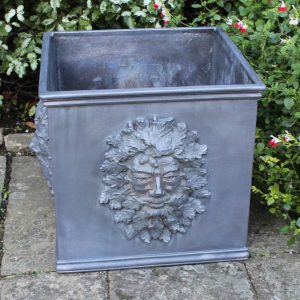 OAK GREEN MAN LEAD PLANTER