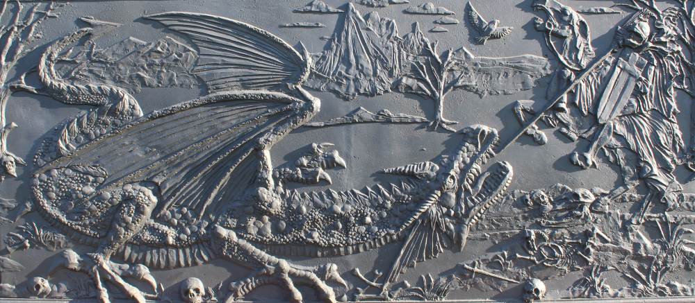 SAINT GEORGE AND THE DRAGON ROUND 3 LEAD PLANTER - Image 9