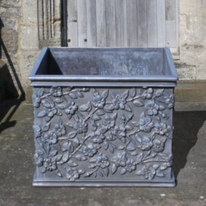 RAMBLING ROSE SQUARE LEAD PLANTER
